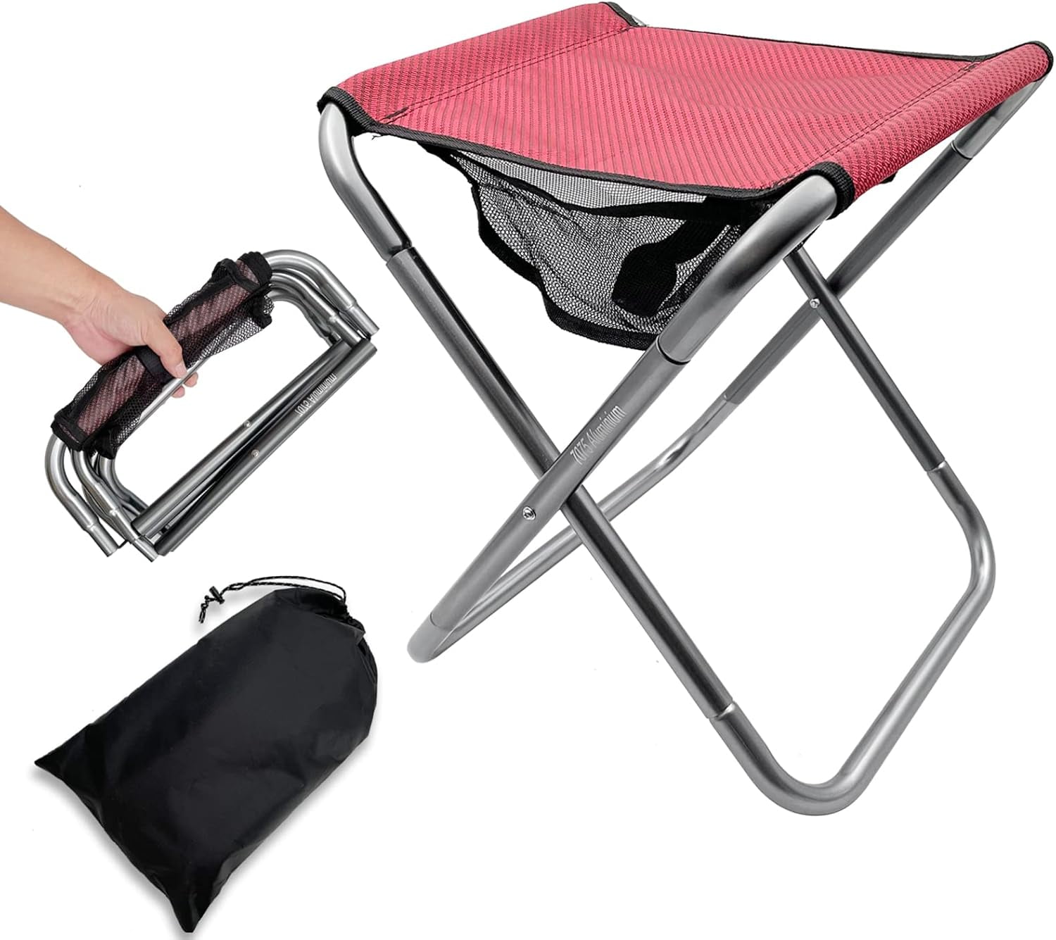 Folding Camping Stool, 16 Inch Tall Portable Folding Stool