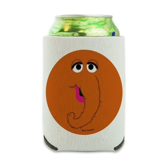 Sesame Street Snuffleupagus Face Can Cooler - Drink Sleeve Hugger Collapsible Insulator - Beverage Insulated Holder