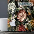 thumbnail image 4 of Vintage Peonies Roses and Birds Shower Curtain, Waterproof Fabric Black Floral Bathroom Shower Curtain with 12 Hooks, 72 x 72 Inch, 4 of 6