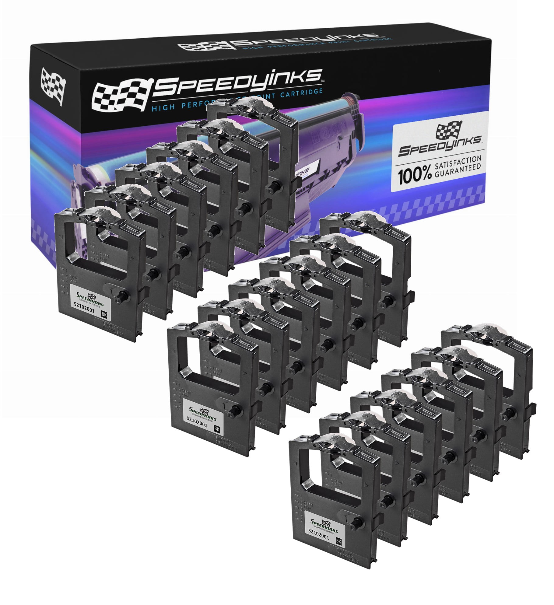 SPEEDYINKS Speedy Inks Compatible Printer Ribbon Cartridge Replacements for Okidata 52102001 Black, 8-Pack 