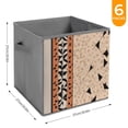 thumbnail image 2 of Set of 6 Collapsible Oxford Fabric Storage Cubes with Handles, Foldable Closet Organizer Bins for Clothes, Toys, Shelves, Home & Kitchen Beige Symmetry, 2 of 7