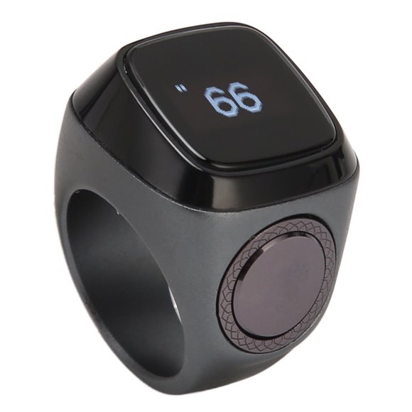 Smart Counter , 18mm BT Electronic Counter with 0.49in OLED Screen, Counting Finger with 5 Prayer Time Vibration Reminder, with Charging Storage Box