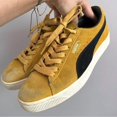 thumbnail image 4 of PU & MA Yellow Black Suede Classic Sneakers - 5.5-6US, 4 of 6