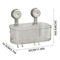 thumbnail image 2 of No-Drill Bathroom Suction Storage Box, Clear Acrylic Wall Mounted Organizer with Hooks, Removable Shower Caddy for Toiletries, 1-Pack, 2 of 7