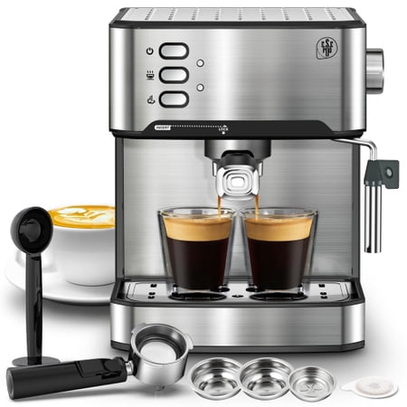 Advanced Espresso Machine with Built-In Milk Frother, Compact Size for Home Use