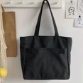 thumbnail image 3 of La bolsa de asas del ordenador portátil, funcionamiento suave del bolso de hombro de la bolsa de asas de la lona del color sólido del bolso de la lona, 3 of 8