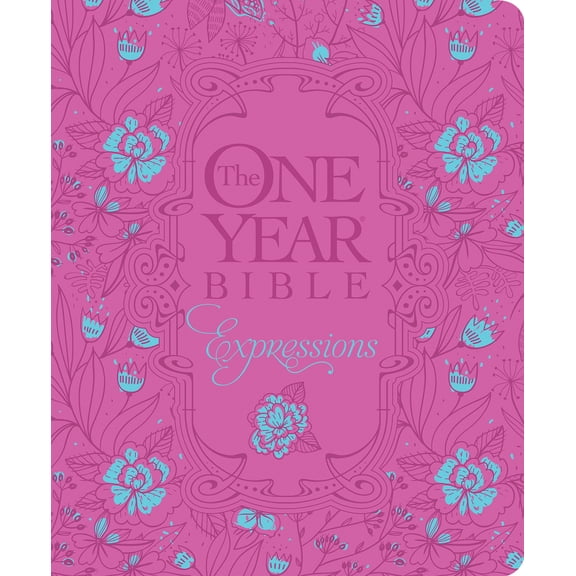 Pre-Owned The One Year Bible Expressions NLT, Deluxe (Hardcover, Pink Flowers) (One Year Bible Creative Expressions: Full Size)