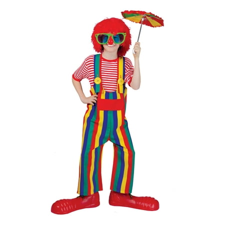 Striped Clown Overalls Only Child Halloween Costume, One Size, Up to