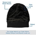 thumbnail image 2 of Yacht & Smith Winter Beanie Hat, Cold Weather Unisex Hats, Ribbed (Faux Fur Sherpa Black), 2 of 5
