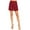 Burgundy, variant on Women's Casual Comfy Elastic High Waist Loose Fit Basic Solid Pants Shorts