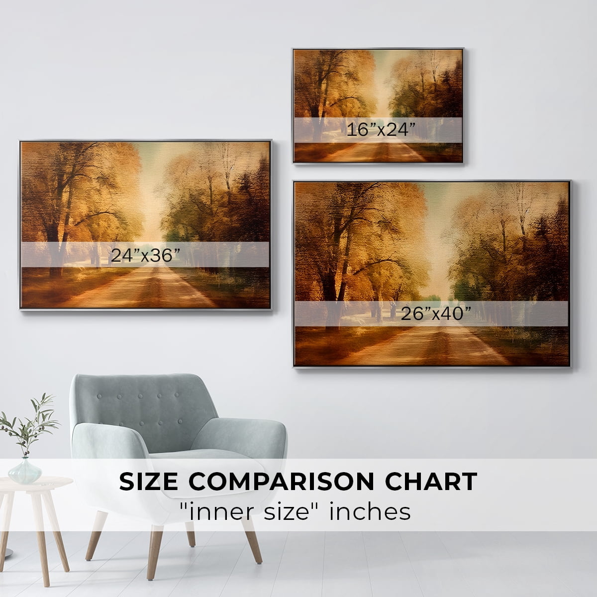 Vintage Landscape-CCXXXII By Wexford Home Framed in Silver Wood Gallery Wrapped Canvas 25 in. x 37 in.