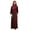 Maroon, variant on Bimba Islamic Clothes For Women Long Prayer Robe Maxi W/ Printed Hijab Rayon Abaya Front Button Muslim Dress