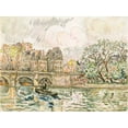 thumbnail image 2 of Signac, Paul 32x25 Black Ornate Wood Framed with Double Matting Museum Art Print Titled - Paris Le Place Dauphine, 2 of 4