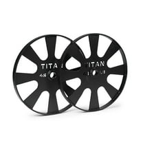 Titan Fitness Wagon Wheel Pulling Blocks, 45 LB Pair, 26-inch Steel Deadlift Pulling Weight Plates