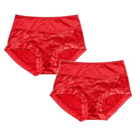

Womens Underwear Brief Plus Size Cotton Bikini Lace Soft Hipster Panty Ladies Stretch Panties2PC