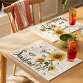 thumbnail image 4 of Placemat Set of 6 Sunflower Leaves Placemats for Dining Table Spring Floral Retro Washable Table Mats for Kitchen and Party Decor Indoor & Outdoor Use, 4 of 8