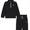 Black, variant on Toddler Unisex Half Zip Pullover and Jogger Set, 2 Piece, Sizes 12M-5T