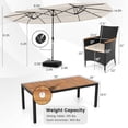 thumbnail image 3 of Gymax Ensemble de 11 Ensemble de Salle à Manger de Patio avec Parasol de Patio Double Face de 15 Pi (Base Incluse) Beige, 3 of 6
