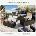 thumbnail image 4 of ClouddWell 4 Seat Outdoor Patio Furniture Set, Patio Conversation Sets with Thick Waterproof Cushions & Storage Coffee Table(Grey), 4 of 6