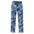 thumbnail image 5 of uvwlwu Boys Camo Cargo Casual Long Pants Drawstring Adjustable Waist Loose Fit Trousers with Multi Pockets for Kids Outdoor Daily Outfit,5-6 Years, 5 of 5