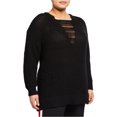 thumbnail image 1 of Rachel Roy Womens Rina Pullover Sweater, Black, Plus Size, 0X, 1 of 1