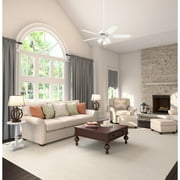 Hunter 52 inch Indoor Ceiling Fan with LED Lights - White Ceiling Fan with Pull Chain, For Bedroom or Living Room, Standard Mount, No Remote, 5 Blades, Includes Bulbs - Builder Plus 53236, Snow White