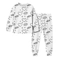 thumbnail image 3 of TaTaai Unisex DIY Hand Graffiti Colorable 2-Piece Outfit, Valentine's Day Gift, Coloring Top Pants Set, All Season Wear Gift, 3 of 7