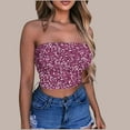 thumbnail image 2 of Agkizg Glitter Print Bandeau Sports Top,Yoga Workout Sleeveless Tank Bra,Stretchy Seamless Backless Active and Casual Wear Top (Women's or Women's Plus), 2 of 4
