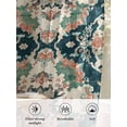 thumbnail image 6 of Sheer Curtains 72 Inches Long, Teal Green Boho Floral Semi Sheer Curtains Light Filtering Window Treatment, Southwestern Ethnic Flowers Retro Privacy Voile Drapes for Living Room Bedroom 52x72 Inch, 6 of 7
