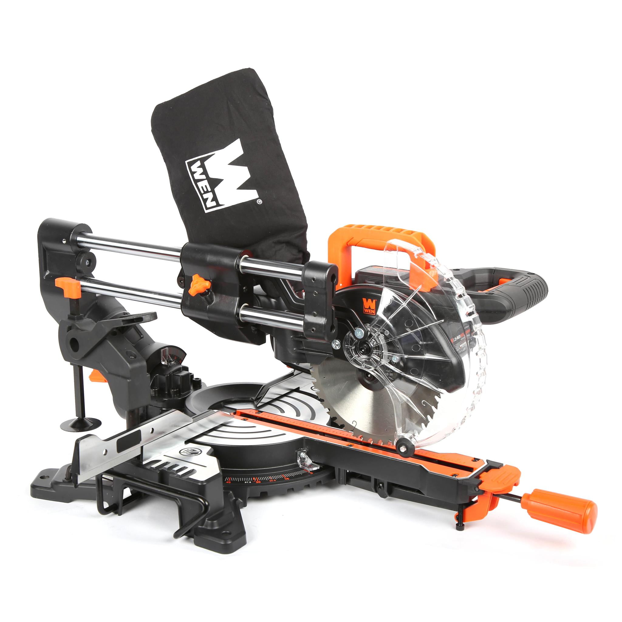 WEN 9.5-Amp 7.25-Inch Single Bevel Compact Sliding Compound Miter Saw with LED Cutline Guide
