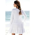 thumbnail image 3 of LASCANA Women's Flowy Flared Sleeve Dress Lace Trim, 3 of 5