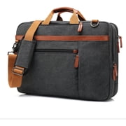 CoolBell Convertible Canvas Laptop Backpack, 17.3 Inch, Black, 1-Piece