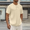 thumbnail image 3 of YFNNUP Mens Henley Shirt Classic 3 Button Slim Fit Quick Dry Gym Tshirt Short Sleeve Lightweight Casual T Basic Tee Tops, 3 of 8