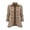 Khaki, variant on Womens Ruffle Blazer Solid Collared Double Button Front Long Sleeve Frilled Edges Curved Hem Relaxed Casual Jacket