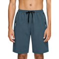 thumbnail image 2 of Besolor Plus Size Athletic Shorts for Men Wide Leg Elastic Waist Drawstring Casual Quick Dry Workout Running Shorts with Zipper Pocket(X-Large,Gray), 2 of 6