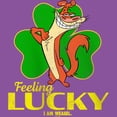 thumbnail image 2 of Girl's I Am Weasel Feeling Lucky  Graphic Tee Purple Berry Large, 2 of 4