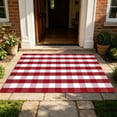 thumbnail image 4 of SIfdSeng My Items Red and White Checkered Rug Layered Rug Suitable for Front Door Entrance Outdoor Decorations Washable., 4 of 6