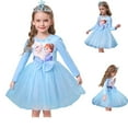 thumbnail image 6 of 2-8T Girl Elsa Long Sleeve Princess Dress Costume for Birthday Party Halloween Cosplay Fancy Dress Up, 6 of 7