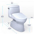 thumbnail image 2 of TOTO® WASHLET®+ Carlyle® II One-Piece Elongated 1.28 GPF Toilet with Auto Flush WASHLET®+ S7A Contemporary Bidet Seat, Cotton White - MW6144736CEFGA#01, 2 of 5