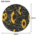 thumbnail image 6 of Black Sunflower Word Pattern Round Tablecloth 60"x60",Wrinkle Wipeable Table Cloth for Kitchen Dining Room Picnic Patio Party, 6 of 6