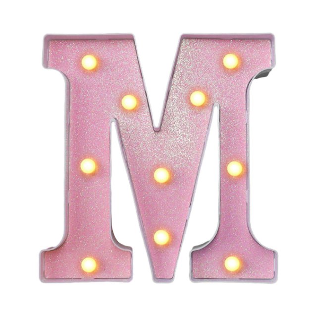 Letras LED iluminadas, letras LED para marquesina, 26 letras del alfabeto, letras brillantes a batería con luces para fiestas, mesas y decoración de pared, tamaño mediano/6.4"