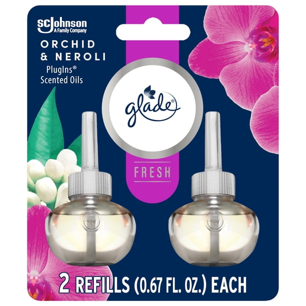 Glade Plugins recambios ambientador perfumado y aceites esenciales para el hogar y el baño Orchid & Neroli Fresh Collection 1.34 fl oz 2 unidades