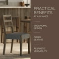 thumbnail image 4 of Maven Lane Willow Rustic Dining Chair, Grey with Slate Linen Fabric, Set of 8, 4 of 6