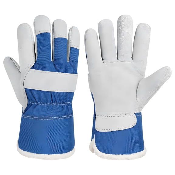 TELOLY 2Pcs Hand Warming Gloves,The Back of the Hand Has An Elastic Band Design Winter Work Gloves for Men,Fleece-Lined Inner Fabric for Warmth Insulated Work Gloves