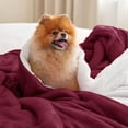 thumbnail image 2 of Manta Bedsure Sherpa Fleece tamaño Twin 152 x 203 cm color burdeos, 2 of 8