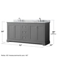 thumbnail image 5 of Wyndham Collection 72" Oval-Sinks Wood Double Bathroom Vanity in Dark Gray, 5 of 5