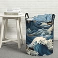thumbnail image 5 of Laundry Basket, Blue Sea Waves Art Laundry Hamper Waterproof Laundry Bag Clothes Hamper Laundry Bin with Handles for Bedroom, Living Room, Kids Room, 5 of 6