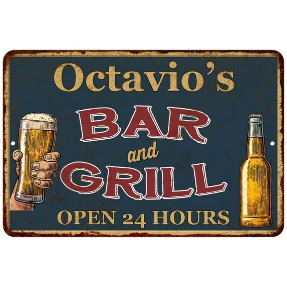 Octavio's Green Bar and Grill Metal Sign 8x12 Decor 208120044833