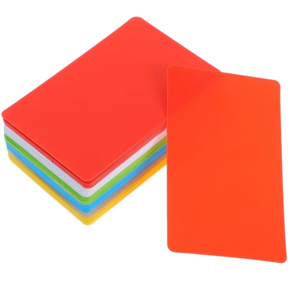 60Pcs Blank Plastic Business Cards Multi-Color PVC Sheets for DIY Name Tags, Membership Cards, Work Badges, Event Labels 3.38x2.12x0.03 Inch