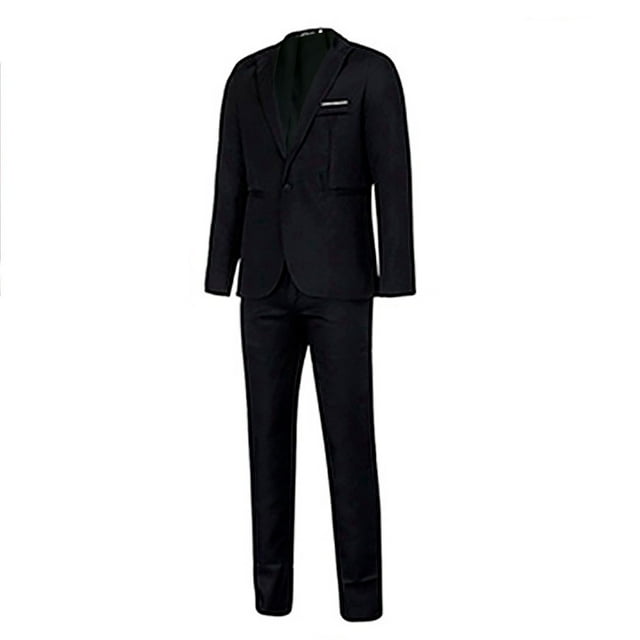 Men's Suits Slim Fit, 2 Piece Suits for Men, One- Button Solid Jacket Pants Sets, Business Casual Tuxedo Set